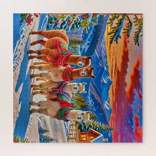 Vrolijke alpaca's legpuzzel (Horizontaal)