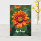 Vrolijke Amber Bloem Kaart (Gele Bloem)