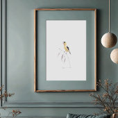 Vrolijke Amerikaanse goudvink Zingen Waterverf Art Poster