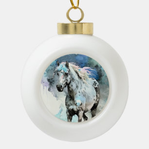 Vrolijke Appaloosa Merrie Aquarel Keramische Bal Ornament