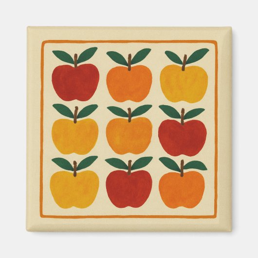 Vrolijke Appel Compositie Magneet (Voorkant)