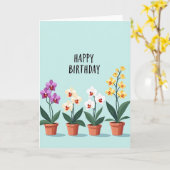 Vrolijke Aqua Botanische Kaart (Gele Bloem)