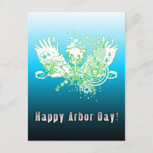 Vrolijke Arbor Dag! : hifi-boom Briefkaart