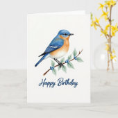 Vrolijke Azure Vogel Kaart (Gele Bloem)