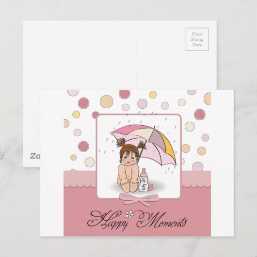 vrolijke baby briefkaart (Voorkant / Achterkant)