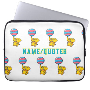 Vrolijke Baby Olifant Heet Lucht Ballon Laptop Sleeve