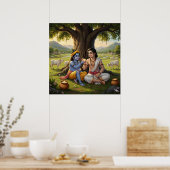 Vrolijke Bala Krishna met Balarama Poster (Keuken)