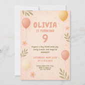 Vrolijke ballon extravaganza verjaardagsfeest kaart (Voorkant)