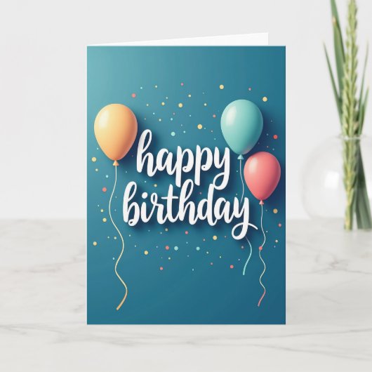 Vrolijke ballon script kaart (Voorkant)