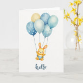 Vrolijke Ballondier Kaart (Gele Bloem)