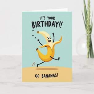 Vrolijke Banana Verjaardagskaart Kaart