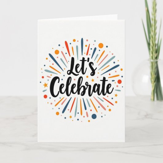 Vrolijke Barstende Confetti Kaart (Voorkant)