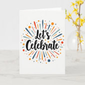 Vrolijke Barstende Confetti Kaart (Gele Bloem)