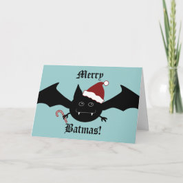 Vrolijke Batmas gekke Gotische knuppelKerstmis Feestdagen Kaart
