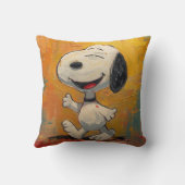 Vrolijke Beagle-hond Pop Art-schilderij Kussen (Achterkant)
