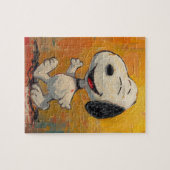 Vrolijke Beagle-hond Pop Art-schilderij Legpuzzel (Horizontaal)