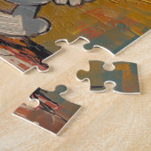 Vrolijke Beagle-hond Pop Art-schilderij Legpuzzel (Zijkant)