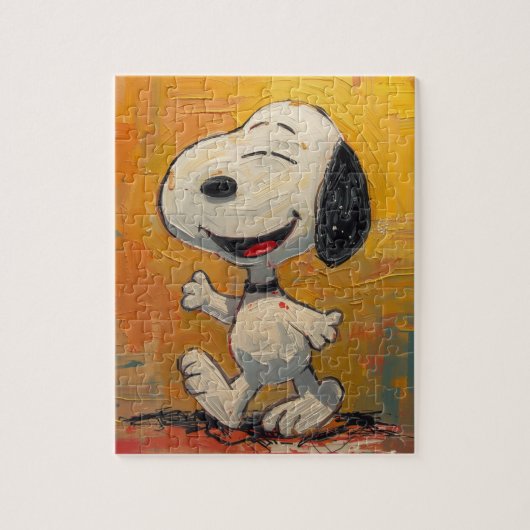 Vrolijke Beagle-hond Pop Art-schilderij Legpuzzel (Verticaal)