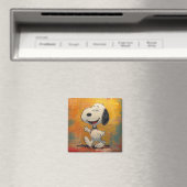 Vrolijke Beagle-hond Pop Art-schilderij Magneet (Insitu (Vaatwasser))