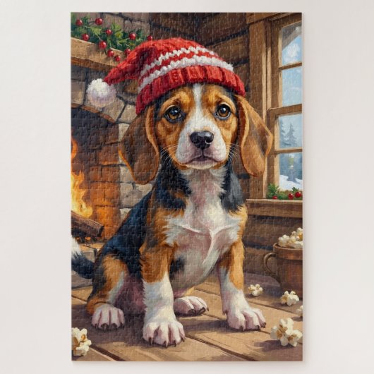 Vrolijke Beagle Pup in Mutis Sfeervol Legpuzzel (Verticaal)