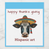 vrolijke bedankt die Spaanse kunst geven Wijn Etiket (Enkel label)