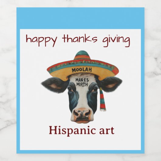 vrolijke bedankt die Spaanse kunst geven Wijn Etiket (Enkel label)