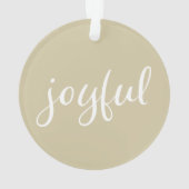 Vrolijke Beige Script Kerstvakantie Ornament (achterkant)