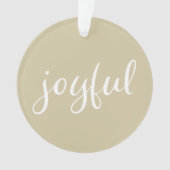 Vrolijke Beige Script Kerstvakantie Ornament (voorkant)