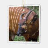 Vrolijke berg Bongo Antelope! Keramisch Ornament (Links)