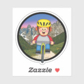 Vrolijke bergfietser sticker (Vel)