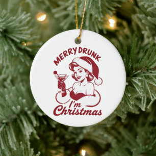Vrolijke Beschonken Kerst Cocktails Snarky Drinken Keramisch Ornament