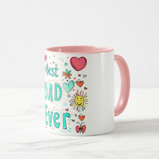 Vrolijke beste vader ooit doodle mok (Voorkant rechts)