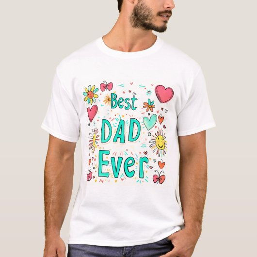 Vrolijke beste vader ooit doodle t-shirt (Voorkant)