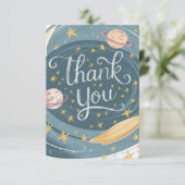 Vrolijke bewerkbare Galaxy Celestial Bedankkaart (Staand voorkant)