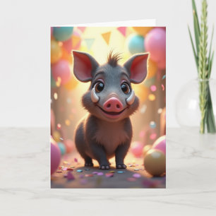 Vrolijke Biggetje Kunstkaart Kaart