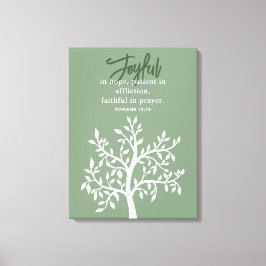 Vrolijke Bijbel Verse en Eenvoudige Boom Canvas Afdruk
