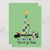 VROLIJKE BINAIRE KERST FEESTDAGENKAART (Voorkant / Achterkant)