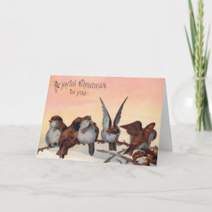 Vrolijke  Bird Art kerst Kaart