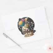 Vrolijke 'Birthday' sticker! Ronde Sticker (Envelop)