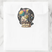 Vrolijke 'Birthday' sticker! Ronde Sticker (Tas)