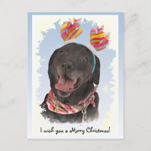 Vrolijke Black Labrador Retriever Christmas Briefk Feestdagenkaart