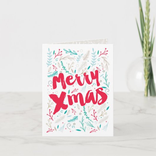 Vrolijke Blad Kerstcadeaukaarthouder (Voorkant)