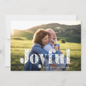 Vrolijke Blauwe Krullen Foto Kerstmis Feestdagenkaart (Voorkant)