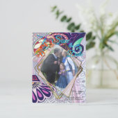 Vrolijke Blauwe Kunstenaar Party Doodle Creatie Aankondigingskaart (Staand voorkant)