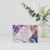 Vrolijke Blauwe Kunstenaar Party Doodle Creatie Informatiekaartje (Staand voorkant)