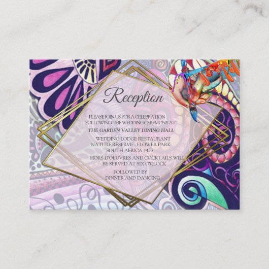 Vrolijke Blauwe Kunstenaar Party Doodle Creatie Informatiekaartje (Voorkant)