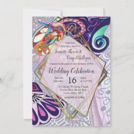 Vrolijke Blauwe Kunstenaar Party Doodle Creatie Kaart