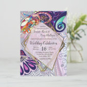 Vrolijke Blauwe Kunstenaar Party Doodle Creatie Kaart (Staand voorkant)