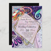 Vrolijke Blauwe Kunstenaar Party Doodle Creatie Kaart (Voorkant / Achterkant)