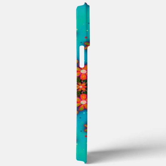 Vrolijke Blauwgroen Bloempatroon grillige Boho Sch Case-Mate iPhone Case (Achterkant / Rechts)